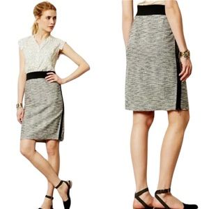 Anthropologie Leifsdottir Cloud Deck Tweed Zip Sides Midi Pencil Skirt - L